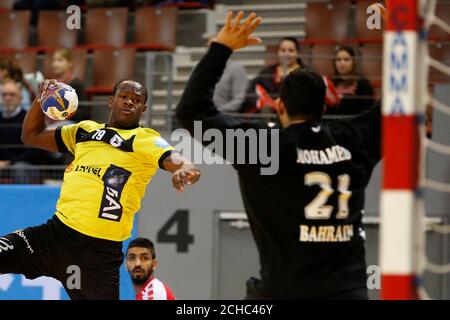 Men S Handball Angola V Bahrain 2017 Men S World Championship President S Cup Brest Arena Brest France 23 01 17 Mohamed A Husain Abdulla Goalkeeper Of Bahrain Reacts Athe End Of