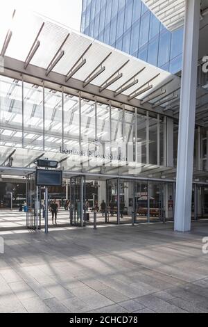 London Bridge Railway Station. Redesigned by architects Grimshaw. Removing tangled tracks adding a new station. All with the station still in use. Stock Photo