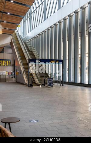 London Bridge Railway Station. Redesigned by architects Grimshaw. Removing tangled tracks adding a new station. All with the station still in use. Stock Photo