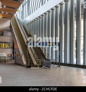 London Bridge Railway Station. Redesigned by architects Grimshaw. Removing tangled tracks adding a new station. All with the station still in use. Stock Photo