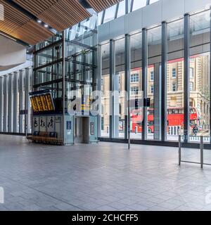 London Bridge Railway Station. Redesigned by architects Grimshaw. Removing tangled tracks adding a new station. All with the station still in use. Stock Photo