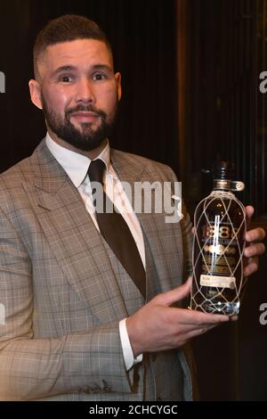 Boxer Tony Bellew during a sampling of Brugal 1888, the leading super premium Dominican sipping rum, at the grand opening of Signature Bespoke's new luxury showroom in Liverpool. Stock Photo