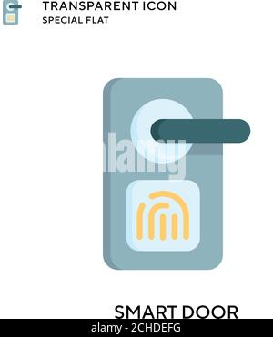 Smart door vector icon. Flat style illustration. EPS 10 vector. Stock Vector