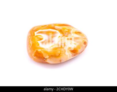 Agate gemstone with chalcedony isolated on white background Stock Photo
