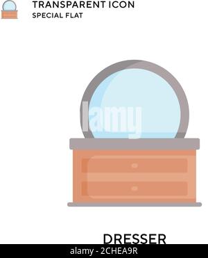 Dresser vector icon. Flat style illustration. EPS 10 vector. Stock Vector