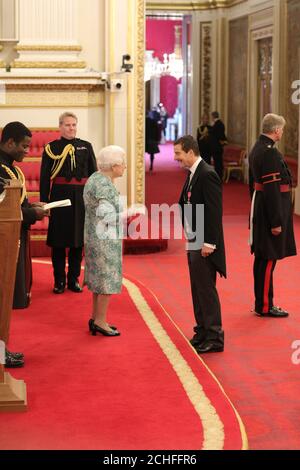 Edward 'Bear' Grylls from Ramsbury is made an OBE (Officer of the Order of the British Empire) by Queen Elizabeth II at Buckingham Palace. PRESS ASSOCIATION Photo. Picture date: Thursday October 10, 2019. Photo credit should read: Yui Mok/PA Wire Stock Photo