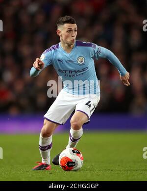 Manchester City's Phil Foden during the Premier League match at Old Trafford, Manchester.