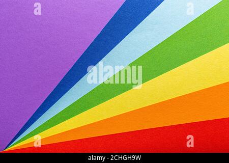 Paper rainbow colored rays stripes background Stock Photo
