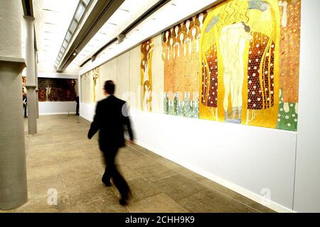 A general view of the interior of the Tate art gallery in Liverpool, where the first comprehensive showing of Gustav Klimt's work is to be shown in the UK, in an exhibition called Painting, Design and Modern Life in Vienna 1900, opening to the public on Friday. Stock Photo