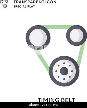 Timing belt vector icon. Flat style illustration. EPS 10 vector. Stock Vector
