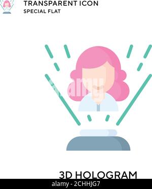 3d hologram vector icon. Flat style illustration. EPS 10 vector. Stock Vector