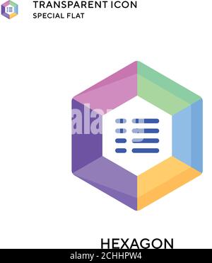 Hexagon vector icon. Flat style illustration. EPS 10 vector. Stock Vector