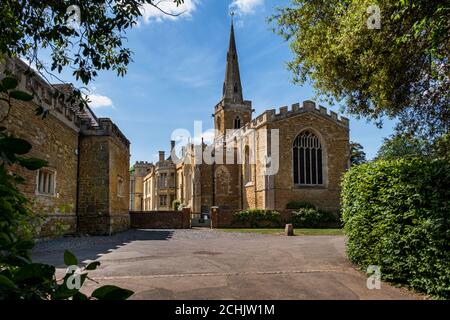 The Church of Saint Mary the Virgin in the pretty hamlet of Nevill Holt, Leicestershire, England, UK Stock Photo