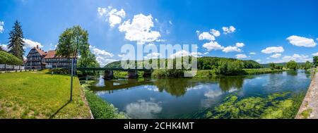 Werra river in Wanfried, Germany Stock Photo