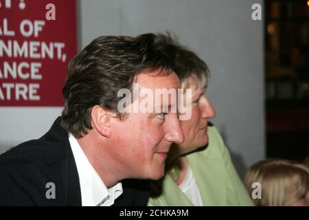 Ayr, Ayrshire, Scotland, UK 25 may 2008 : David Cameron Conservative Leader and Scottish Conservative Leader Annabel Goldie chat to children at the Burns an a that festival in Ayr. David Cameron was in Ayr, Ayrshire Scotland  at the Conservative Party Conference Stock Photo