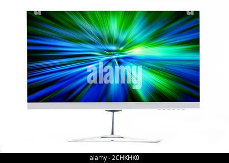 Modern flat computer blank screen monitor isolated on white background Stock Photo