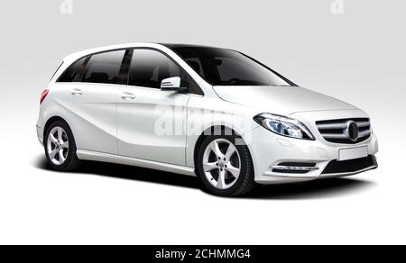 German compact car side view isolated on white Stock Photo