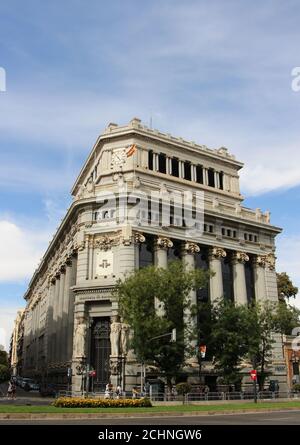 Caryatid Building completed in 1918 now houses the Cervantes Institute Calle de Alcala 49 Madrid Spain Stock Photo