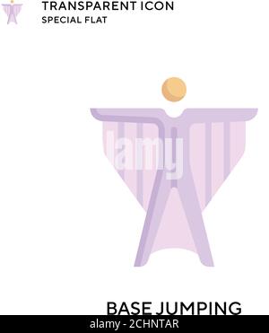 Base jumping vector icon. Flat style illustration. EPS 10 vector. Stock Vector