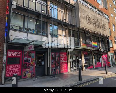 The Soho Theatre in London's West End, closed since 16th March 2020 as a result of the COVID-19 pandemic. Stock Photo