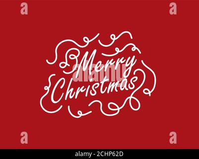 Merry Christmas vector text Calligraphic Lettering design card template. Creative typography for Holiday Greeting Gift Poster. Calligraphy Font style Stock Vector