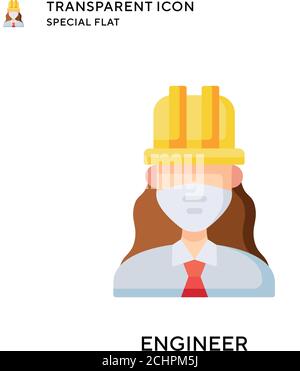 Engineer vector icon. Flat style illustration. EPS 10 vector. Stock Vector
