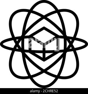 Spin gyroscope icon, outline style Stock Vector