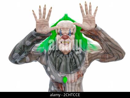 bad clown want to scare you, 3d illustration Stock Photo