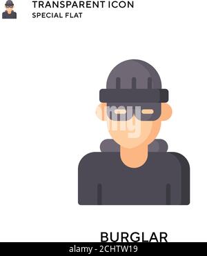 Burglar vector icon. Flat style illustration. EPS 10 vector. Stock Vector