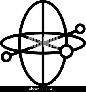 Plane gyroscope icon, outline style Stock Vector
