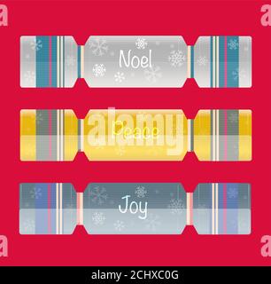 Christmas Crackers vector design on a red background Stock Vector