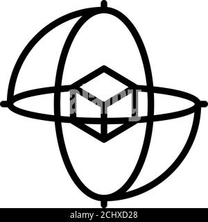 Torque gyroscope icon, outline style Stock Vector