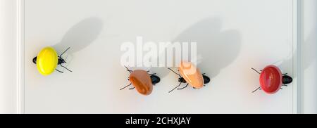 concept work, team of ants moving stones 3d illustration Stock Photo