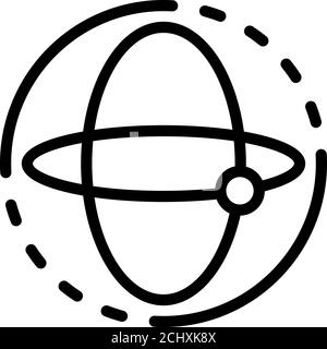 Aerospace gyroscope icon, outline style Stock Vector