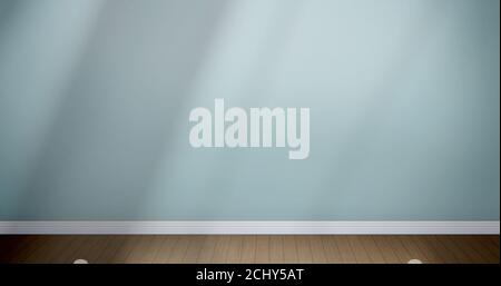 empty apartment room illustration with wooden floor covered by soft light Stock Photo