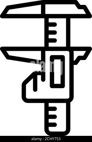 Digital caliper icon, outline style Stock Vector
