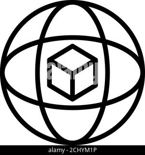 Inertia gyroscope icon, outline style Stock Vector