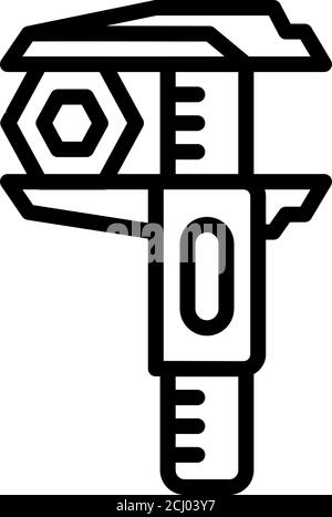 Bolt caliper icon, outline style Stock Vector