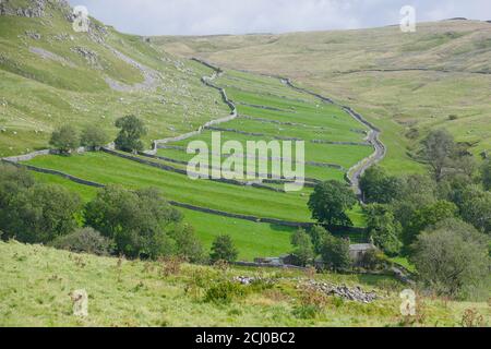 Scenic views across Gordale in the Yorkshire Dales National Park Stock Photo