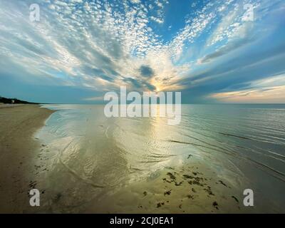 beautiful sunset over the Baltic sea Stock Photo
