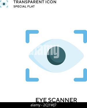 Eye scanner vector icon. Flat style illustration. EPS 10 vector. Stock Vector