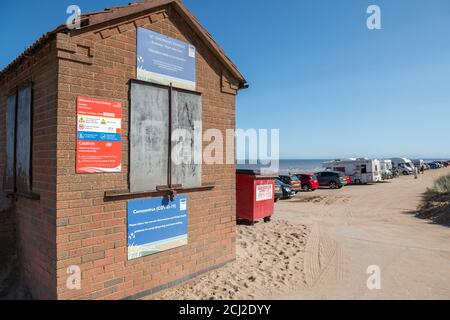 Coastal carpark at Huttoft car terrace beach, Sutton on Sea, Lincolnshire. Stock Photo