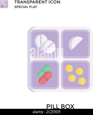Pill box vector icon. Flat style illustration. EPS 10 vector. Stock Vector