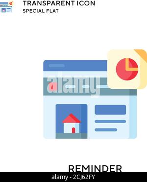 Reminder vector icon. Flat style illustration. EPS 10 vector. Stock Vector