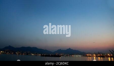 Rio de Janeiro September 14, 2020-  general view of the Guanabara bay Rio de Janeiro at the sunset Stock Photo