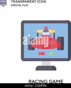 Racing game vector icon. Flat style illustration. EPS 10 vector. Stock Vector