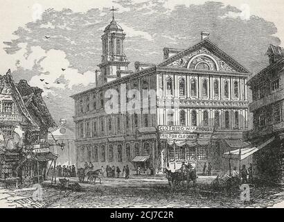 Faneuil Hall, Boston, which Daniel Webster called The Cradle of Liberty, circa 1900 Stock Photo