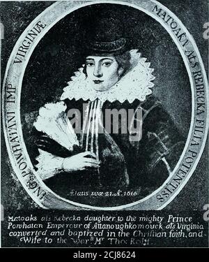 Pocahontas. Portrait of the Indian princess Pocahontas (1595-1617), by ...