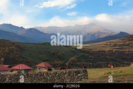 The countryside of Armenia in Autumn Stock Photo