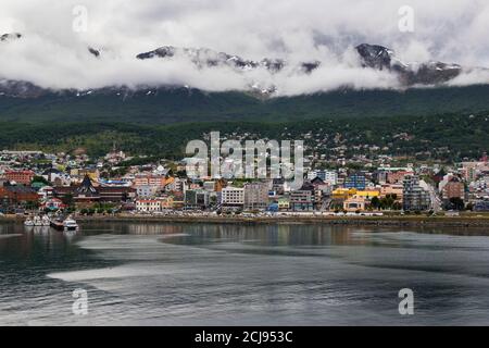Ushuaia, capital of Tierra del Fuego Province and the southernmost city in the world, Argentina, South America Stock Photo